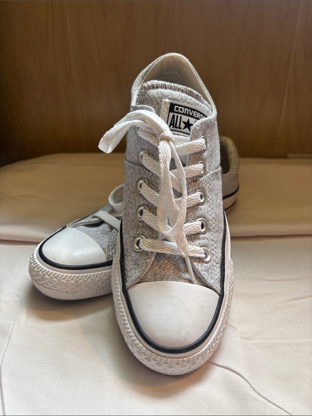 Converse Low Top Sneakers - Heather Gray & White